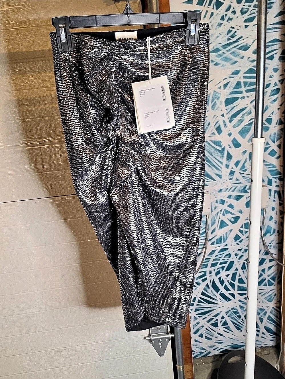 Isabel Marant Dolene Ruched Sequin Midi Skirt in Silver Size 36 NWT - Picture 2 of 9